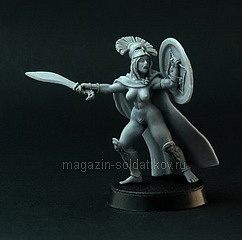 - Female Greek Hoplite Officer with cloak, 28 mm, Brother Vinni`s (ag-41) (ag-41)