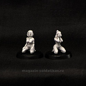 slave-knee - 2 slavegirls kneeling (2 models) 28 mm, Brother Vinni`s