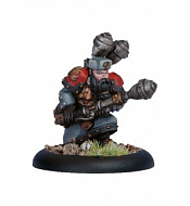 Сборная миниатюра из металла PIP 33049 Khador Winterguard Rocketeer Special Weapon Attachment BLI Warmachine - фото