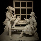 Сборная миниатюра из смолы Французы за столом, 75 мм, TRILOKA MINIATURES (TLK-75-045) (TLK-75-045)