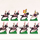 Солдатики из металла окрашенные Уланы герцогства Клеве-Берг, 1809-12 гг. Набор плоских солдатиков 12 шт (100-222) (100-222)