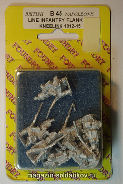 Фигурки из металла Линейная пехота фланговая рота «на колено» 1812-15, 28 mm Foundry (B 45) (B 45)