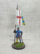 Миниатюра из олова Капитан английской пехоты со знаменем XV-XVI вв.Студия Большой полк - фото
