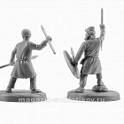 Сборная миниатюра из смолы Русь, набор №7, 4 фигуры, 28 мм, V&V miniatures