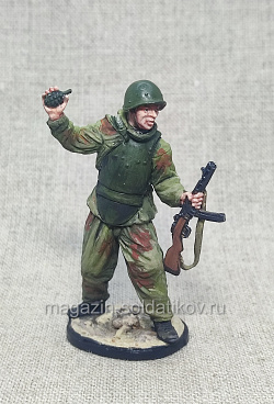 Миниатюра из олова Боец штурмовых батальонов РККА 1941-45 гг., 54 мм, Студия Большой полк (ИЛ2678.14.01.54) (ИЛ2678.14.01.54)
