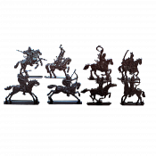 Солдатики из пластика Конные половцы, Полный комплект.(8 шт, коричневый), Воины и битвы - фото