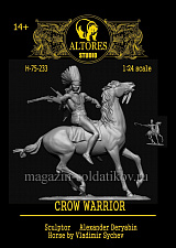 Сборная миниатюра из смолы Crow warrior, 75 мм, Altores studio, - фото
