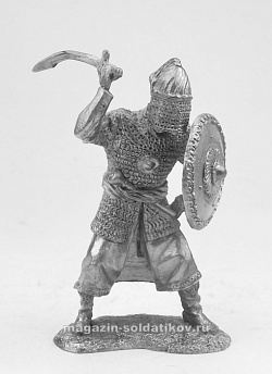 Миниатюра из олова 5115 СП Татарский воин с саблей, XVI-XVII вв., 54 мм, Солдатики Публия