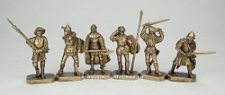Солдатики из металла Польское войско. Грюнвальд (латунь) 6 шт, 40 мм, Солдатики Публия