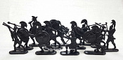 Солдатики из пластика Воины древней Эллады, набор №2 (12 шт, черный) 52 мм, Солдатики ЛАД - фото