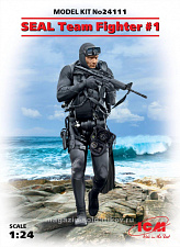Сборная модель из пластика Боец группы SEAL №1, 1:24, ICM - фото