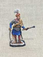 Миниатюра из олова Ротмистр гусарской хоругви Польша 1612 г., 54 мм, Студия Большой полк - фото