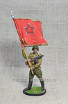 Старшина Красной Армии с полковым знаменем, 1943-45 гг, Красный фронт, 1943-45гг., 54 мм - фото