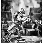 Миниатюра из олова 796 РТ Французский солдат с пулеметом Шоша, 54 мм, Ратник