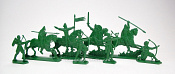 Солдатики из пластика Армии и битвы: войско Вильгельма Завоевателя (8 шт, зеленый) 52 мм, Солдатики ЛАД - фото