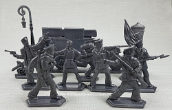 Солдатики из пластика Матросы, 54 мм ( 9+3 шт, цвет-черный, в кор), Воины и битвы