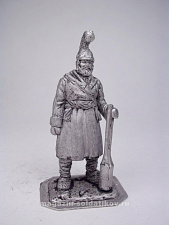 Миниатюра из олова 092 РТ Партизан с дубиной, 54 мм, Ратник - фото