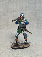 Средневековый солдат с пороховой ручницей, 54 мм, Студия Большой полк - фото