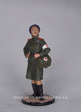 Миниатюра в росписи Девушка-санинструктор, сержант Красной армии. 1943-45 гг. СССР, 1:32, Сибирский партизан - фото
