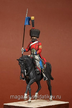 Сборная фигура из смолы SM 5434 Сапёр Марешаль де Ложик 9-го гусарского полка. Франция.1812 год, 54 мм, SOGA miniatures