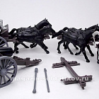 Солдатики из пластика Limber & cannon w/6 horses and 2 Union figures in gray, 1:32 ClassicToySoldiers