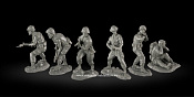 Солдатики из пластика 1-я аэромобильная дивизия, набор из 6 фигур, 1:32 Plastic Platoon - фото