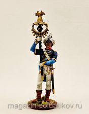 Миниатюра из олова Музыкант-бунчуконосец полкового оркеста. Франция, 1804-13 гг, Студия Большой полк - фото