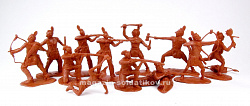 Солдатики из пластика Mohawk Indians 12 figures in 10 poses (red brown), 1:32 ClassicToySoldiers