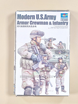Сборные фигуры из пластика 00424 Солдаты Modern U.S.Army Armor Crewman & Infantry, 1:35 Trumpeter (Q529-028) (Q529-028)