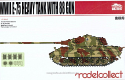 Сборная модель из пластика Germany WWII E-75 Heavy Tank with 88 gun, (1:72), Modelcollect