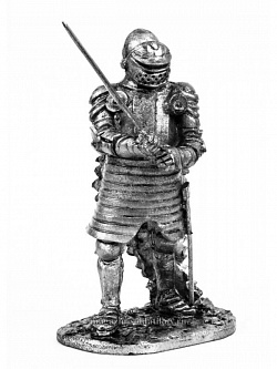 Миниатюра из олова 810 РТ Рыцарь 1440 год, 54 мм, Ратник