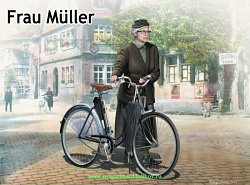 Сборные фигуры из пластика MB 35166 Фрау Мюллер. Женщина и женский велосипед, Европа, период ВМВ (1/35) Master Box