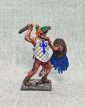 Миниатюра из олова Ацтекский воин-крокодил, 54 мм, Студия Большой полк - фото