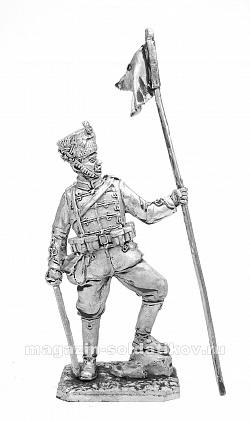 Миниатюра из олова 275 РТ Рядовой гусарского полка, 1915 г , 54 мм, Ратник
