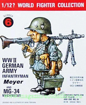 FT 6 Немецкий солдат ВМВ и пулемет MG-34, 1:12, FineMolds