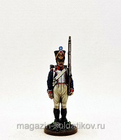 Миниатюра из олова Фузилер 61-го пехотного полка. Франция 1812-14 гг. 54 мм,Студия Большой полк - фото