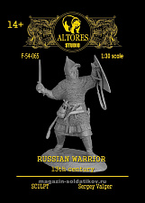 Сборная миниатюра из смолы Русский воин, XIII в. 54 мм, Altores Studio - фото