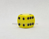 1223 Кубик D6, 16мм. Желтый с черными точками в блистере