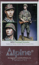 Сборная миниатюра из смолы 16016 Alpine miniatures SS Totenkopf Grenadier 1/16 - фото