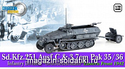 Сборная модель из пластика Д Бронетранспортер Sd.Kfz. 251 с пушкой 3,7см Pak 35/36 (1/72) Dragon - фото