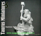 TAU-Dwrf01 Hammer fighter dwarf, 28 mm,Taurus Miniatures