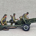 Советское 76 мм орудие с расчетом из 4-х фигур, 54 мм, Студия Большой полк (ИЛ2535.14.01.54) (ИЛ2535.14.01.54)