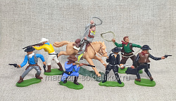 Ковбои 6 пеших, 1 конный (Гонконг-Аргентина) Britains 1/32 (489-051) (489-051)
