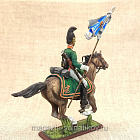 Миниатюра из олова Русский драгун со штандартом, 1812 г, 54 мм, Студия Большой полк (БП0569.12.02.54) (БП0569.12.02.54)