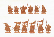 Солдатики из пластика Русские пешие витязи (12 шт., золотой) Воины и битвы - фото