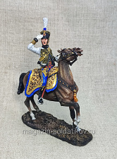 Миниатюра из олова Полковник 5-го гусарского полка, Франция, 1809 г., 54 мм, Студия Большой полк - фото