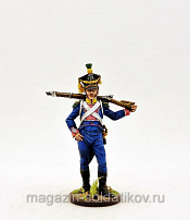 Миниатюра из олова Вольтижер 8-го пехотного полка. Польша 1808-10 гг. 54 мм,Студия Большой полк - фото