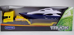 Масштабная модель в сборе и окраске Грузовик «Скания» с яхтой, 1:48, Autotime (10912) (10912)