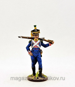 Миниатюра из олова Вольтижер 8-го пехотного полка. Польша 1808-10 гг. 54 мм,Студия Большой полк