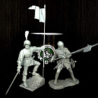 Сборная миниатюра из смолы Капитан швейцарских пехотинцев, 75 mm (1:24) Medieval Forge Miniatures (C-75-097) (C-75-097)